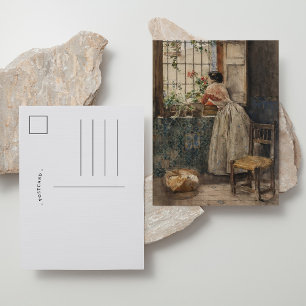 Cartão Postal Valenciana a la Reja   Joaquín Sorolla