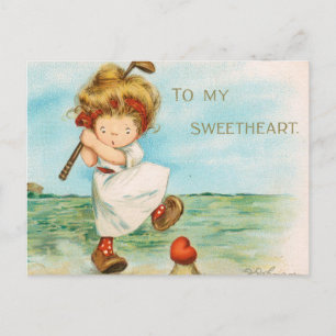 Cartão Postal Valentine do Golfe Esquisito e Kitsch, cerca de 19