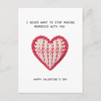 Cartão Postal Valentine’s Day Card – Knit Heart Design