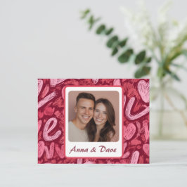 Cartão Postal Valentine’s Day Custom Photo & Name Card