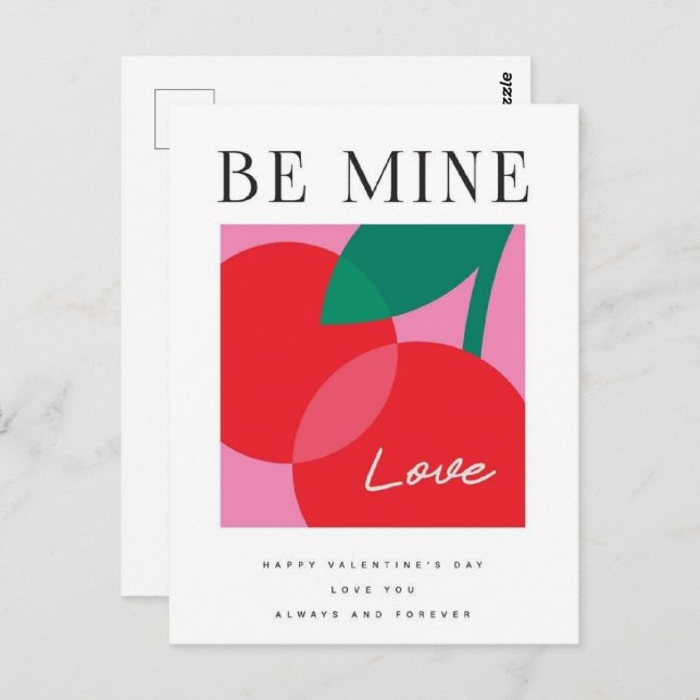Cartão Postal Valentine's Day  Be Mine Valentine's Day Card (Frente/Verso)
