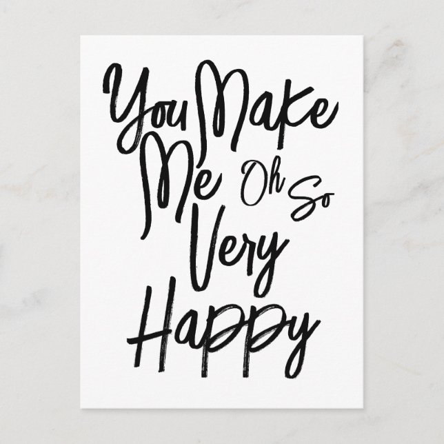 Cartão Postal Valentine's Day Love You Make Me Happy Card. (Frente)