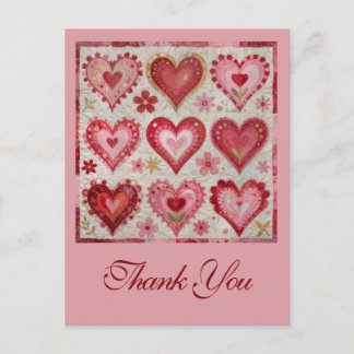 Cartão Postal Valentine's Day Themed Quilting Pattern Patchwork