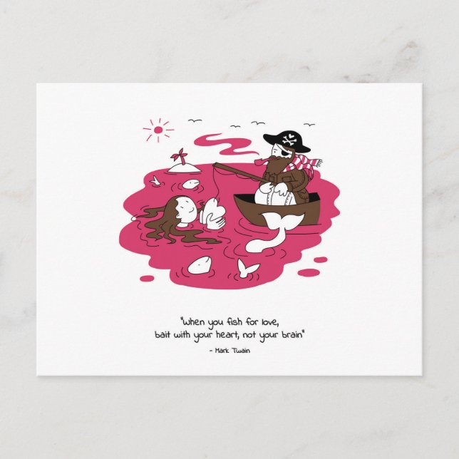 Cartão Postal Valentine's Day - When you fish for love (Frente)
