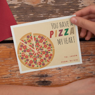 Cartão Postal Valentines de Sala de Aula 'Você Tem uma Pizza Meu
