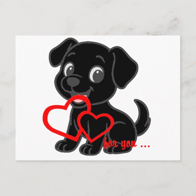 Cartão Postal Valentines do Labrador Retriever (Frente)