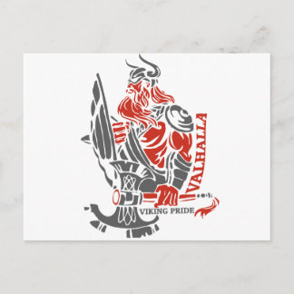 Cartão Postal Valhalla - Orgulho Viking - Desenho de Escudo e Ma