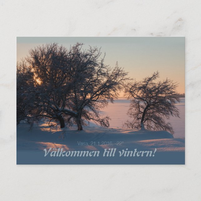 Cartão Postal Välkommen até o inverno! Vasa Vaasa Finlândia CC08 (Frente)