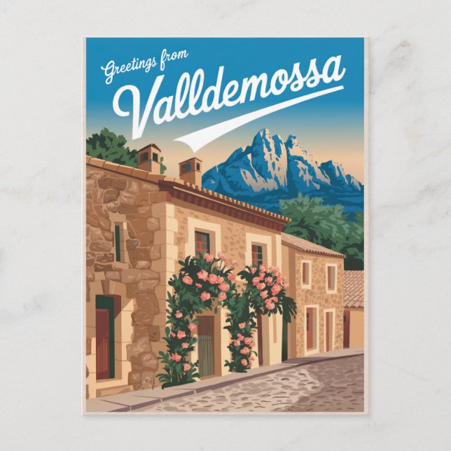 Cartão Postal Valldemossa Mallorca vintage (Frente)