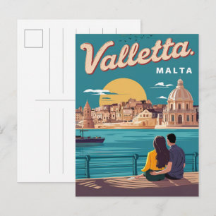 Cartão Postal Valletta Antiga, Malta lembranças de viagem e pres