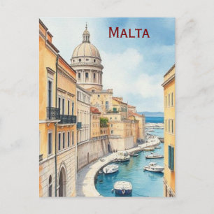 Cartão Postal Valletta Malta Antigo Local de Viagem Famoso