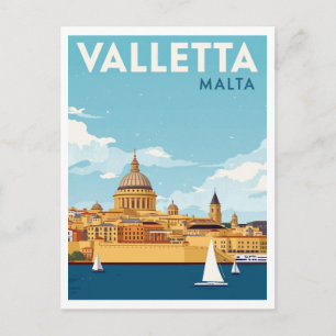 Cartão Postal Valletta Paisagem Urbana de Malta Viagem