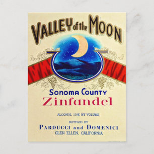Cartão Postal Valley of the Moon Zinfandel