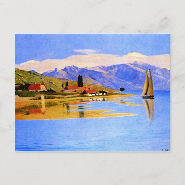 Cartão Postal Vallotton - A pintura de Porto de Pully, belas art (Frente)