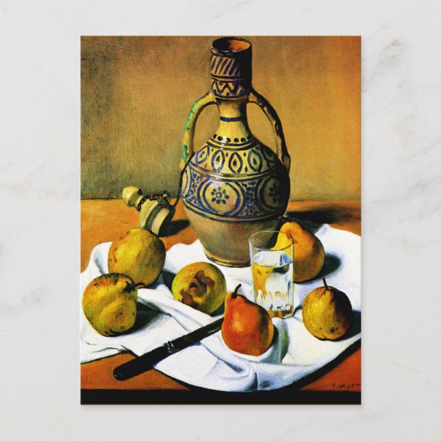 Cartão Postal Vallotton - Jug and Pears marroquinos, belas artes (Frente)