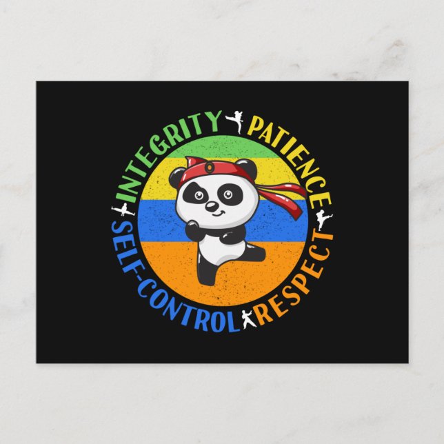 Cartão Postal Valores de Artes Marciais - Meninos Karate Mindset (Frente)