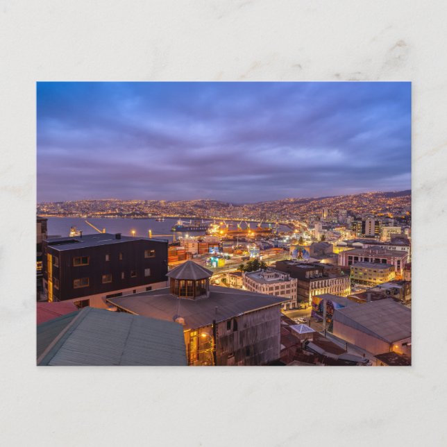 Cartão Postal Valparaíso à Noite (Frente)