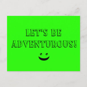 Cartão Postal VAMOS BE DIVERSÃO ADVENTUROSA Verde limão de ros