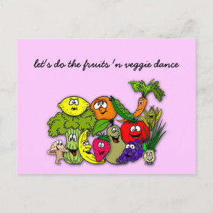 Cartão Postal vamos da dança do veggie do fruta