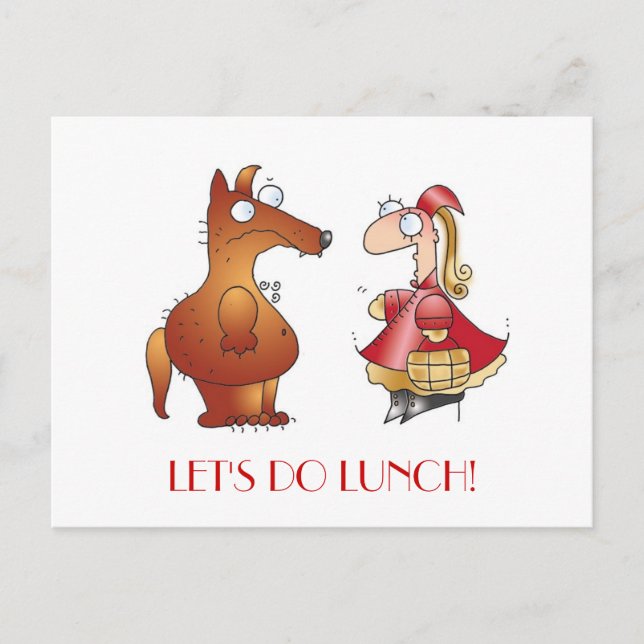 Cartão Postal VAMOS DO ALMOÇO! por April McCallum (Frente)