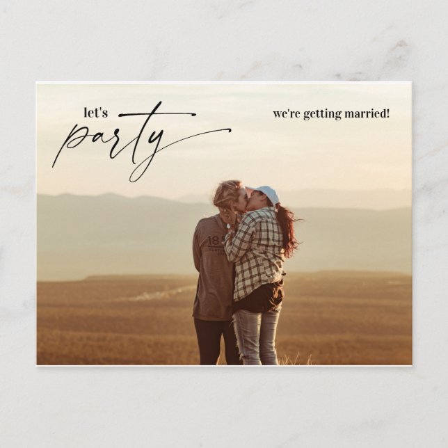 Cartão Postal Vamos Festejar Estamos Nos Casando Notícias de Cas (Frente)