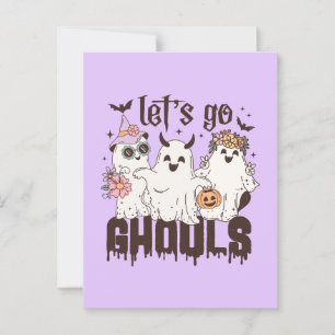 Cartão Postal Vamos Go Ghouls Halloween