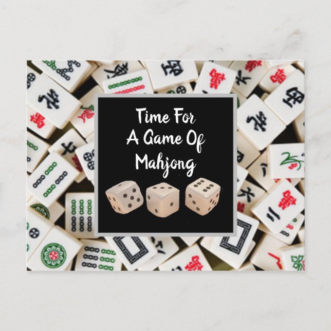 Cartão Postal Vamos Jogar Mahjong (Frente)