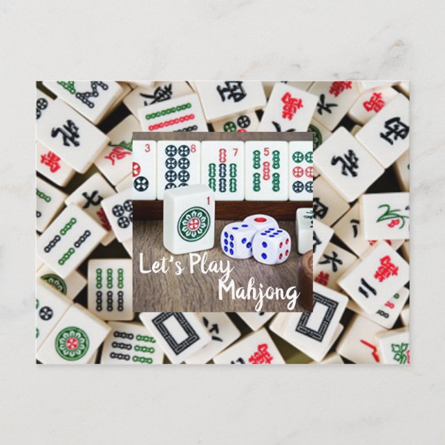 Cartão Postal Vamos Jogar Mahjong (Frente)
