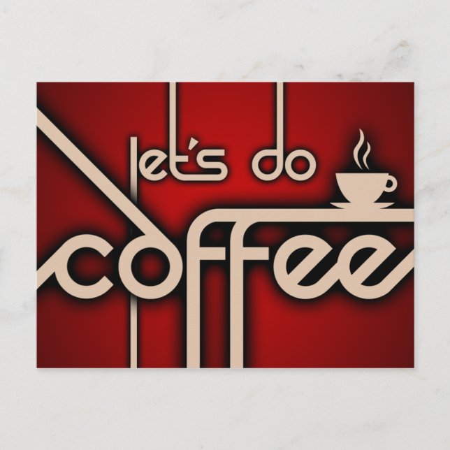 Cartão Postal vamos para tomar café! (Frente)