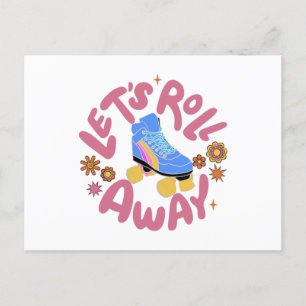 Cartão Postal Vamos rolar para fora Skates do cilindro