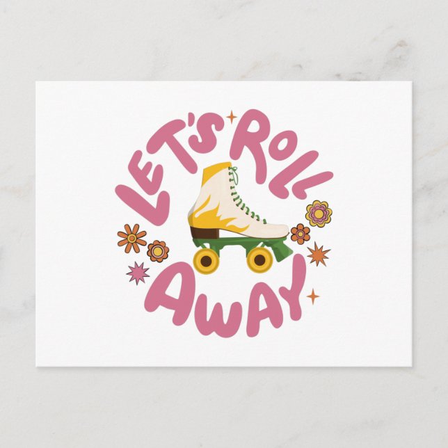 Cartão Postal Vamos rolar Patins (Frente)
