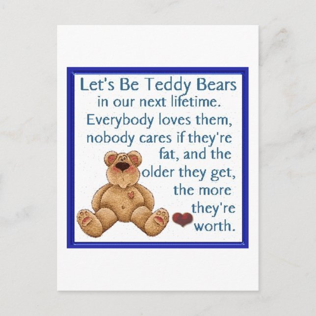 Cartão Postal Vamos Ser Ursos de Teddy (Frente)