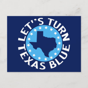Cartão Postal Vamos Tornar o Texas Azul Vote Democrata Político