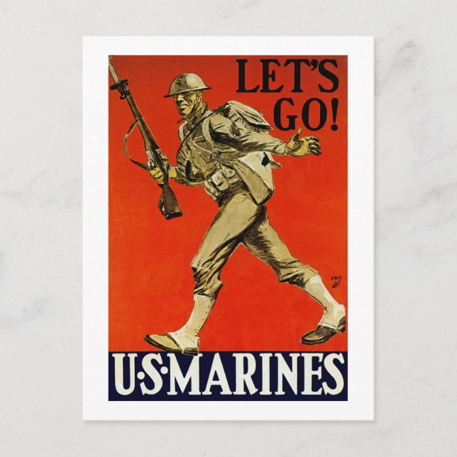 Cartão Postal Vamos! ~ US Marines (Frente)