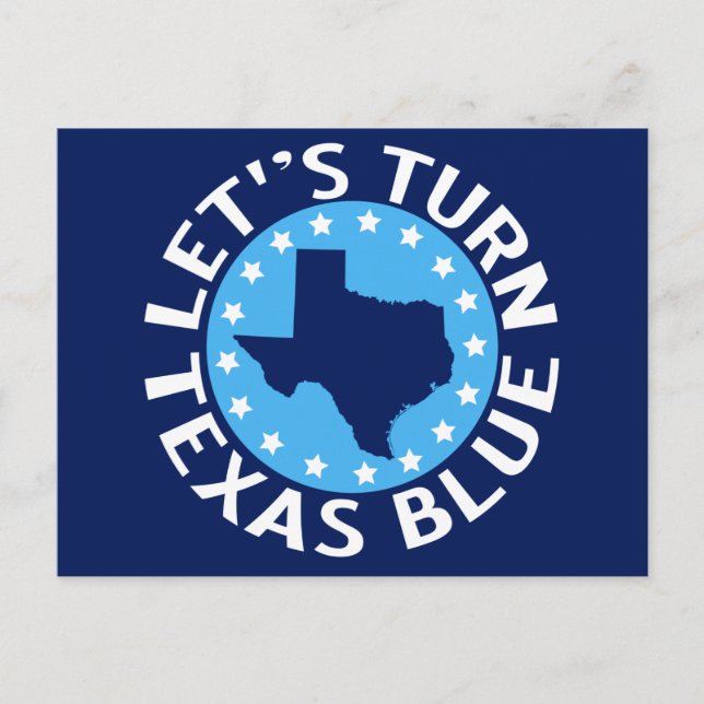 Cartão Postal Vamos vira Texas Blue Vote Democrata (Frente)