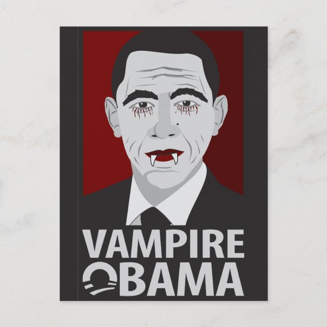 Cartão Postal Vampire Obama (Frente)