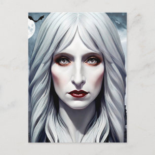 Cartão Postal Vampiro Bruxa Fantasia Dark art
