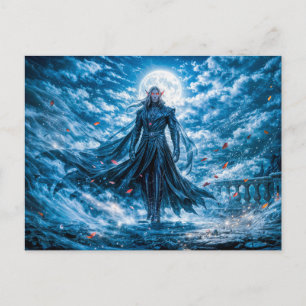 Cartão Postal Vampiro de Fantasia Dinâmica em Atmo Noturno Dramá