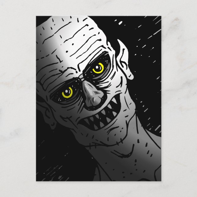 Cartão Postal Vampiro de Halloween (Frente)