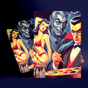 Cartão Postal Vampiro e pino para cima