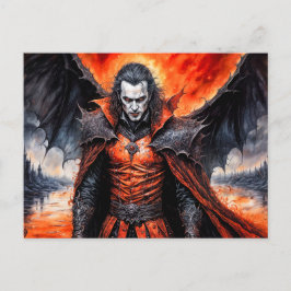 Cartão Postal Vampiro em Lua Vermelha