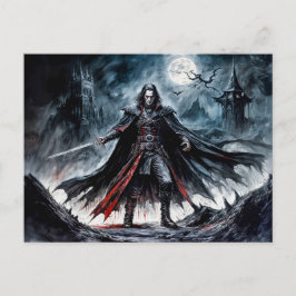 Cartão Postal Vampiro Guerreiro em Moonlit Ruins