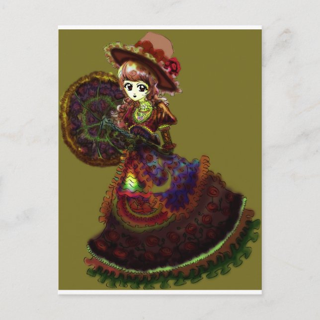 Cartão Postal Vampiro Medieval do Vampiro Vitoriano Gótico (Frente)