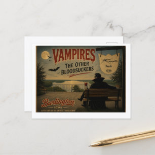 Cartão Postal Vampiro no Parque de Burlington Iowa