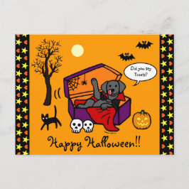 Cartão Postal Vampiro Preto do Halloween