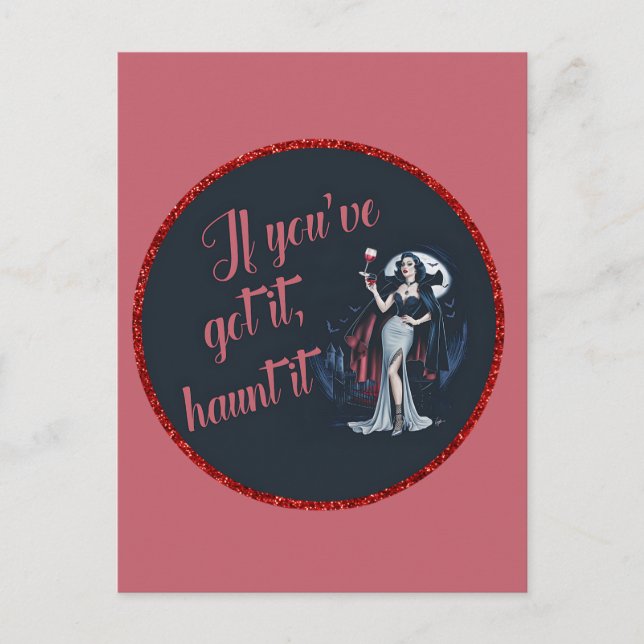 Cartão Postal Vampiro Sedutor e Sensual Se Você Tem, Assombre (Frente)