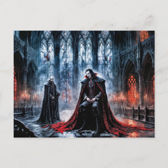 Cartão Postal Vampiros na Catedral Gótica (Frente)