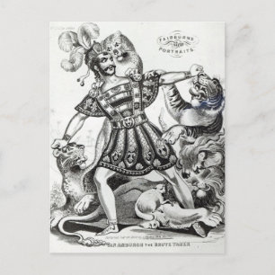 Cartão Postal Van Amburgh o Brute Tamer, 1838