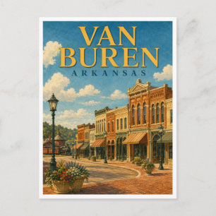 Cartão Postal Van Buren Arkansas Main Street GeoSaga