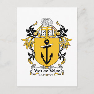 Cartão Postal Van de Velde Family Crest
